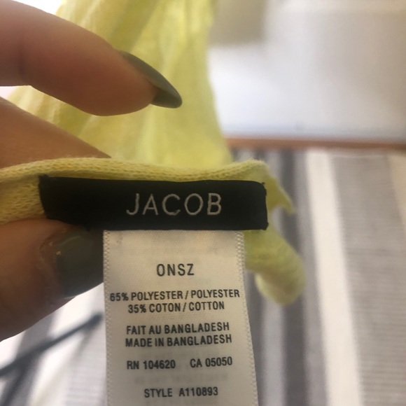 Jacob Yellow Thin Buttoned up Cape/ Cardigan - Picture 3 of 4